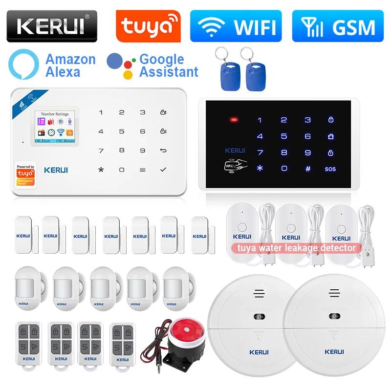 KERUI W181 溸 ý WIFI GSM Alarm Tuya Smart Support Alexa    RFID Control Keyboard Door Sensor Siren